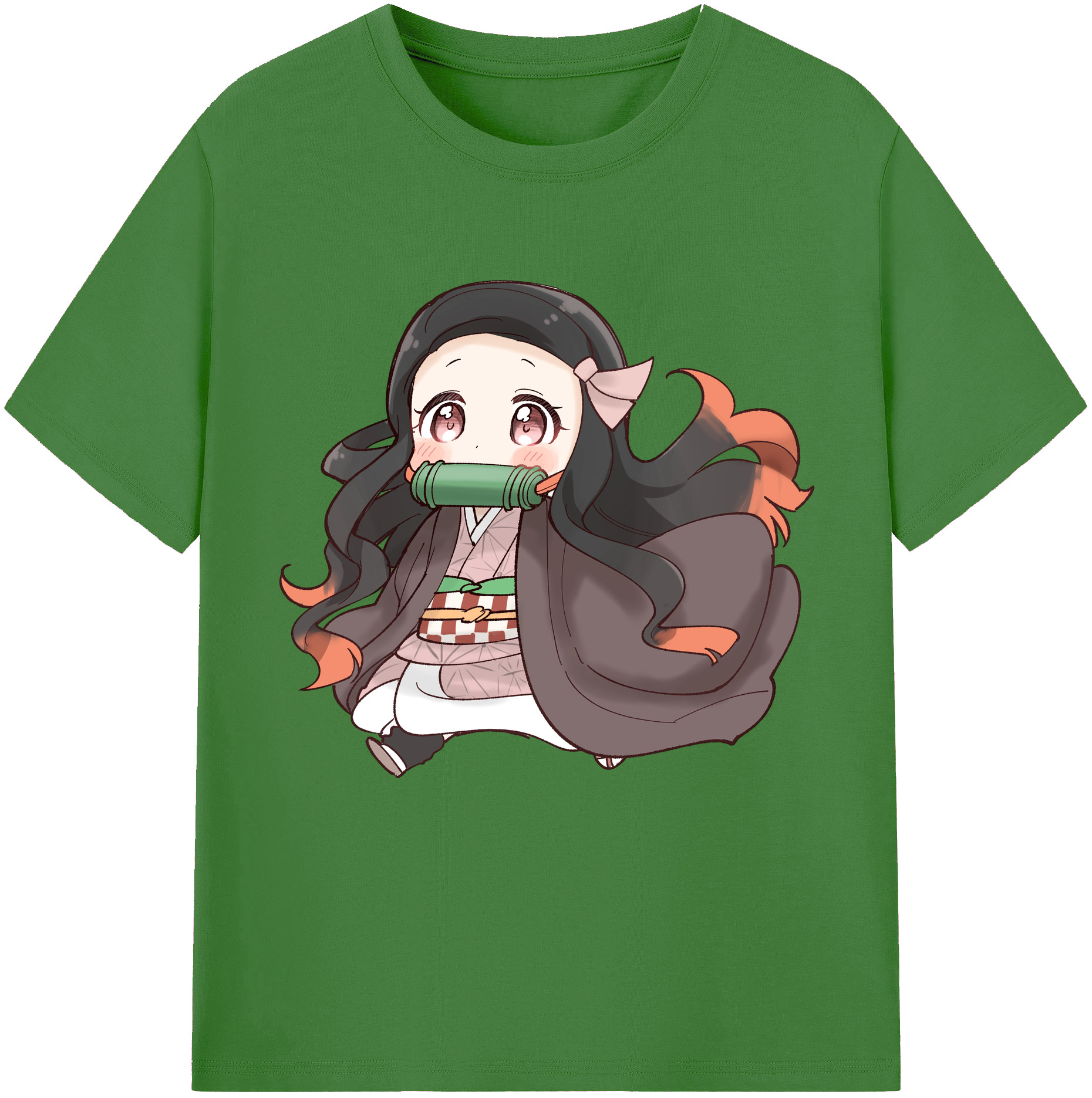 （画像用） 鬼滅の刃（きめつのやいば）竈門 禰󠄀豆子／かまど ねずこ Kamado Nezuko レディースカジュアルプリントTシャツ（綿100％）